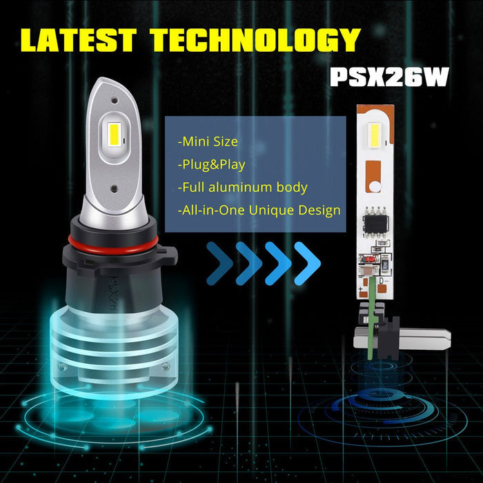 12278 PSX26W LED Fog Lights Bulbs Replacement Upgrade Halogen -Alla Lighting