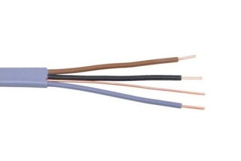 25m of 6243Y1.5mm Three Core & Earth Flat Grey PVC Mains Electricity Cable