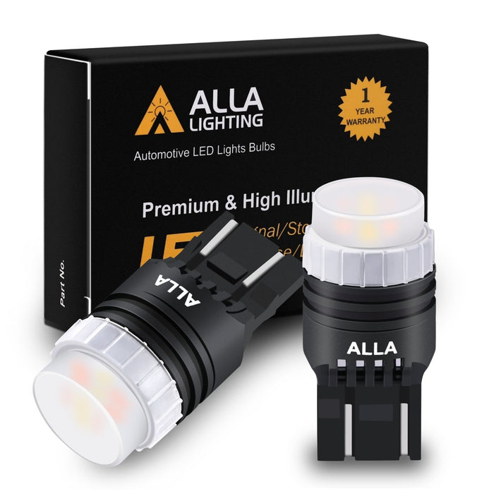 7443 7444NA Switchback LED Bulbs Turn Signal Lights, White/Amber Yellow -Alla Lighting