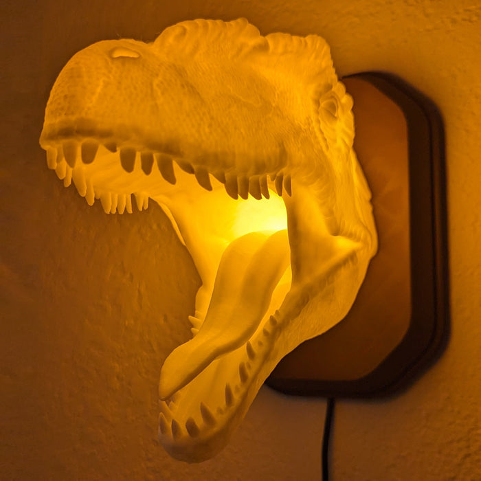 Allosaurus Wall Trophy Lamp – 3D Printed LED Dinosaur Decor