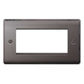 BG NBNEMR4 Nexus Metal Black Nickel Quadruple Rectangular Front Plate