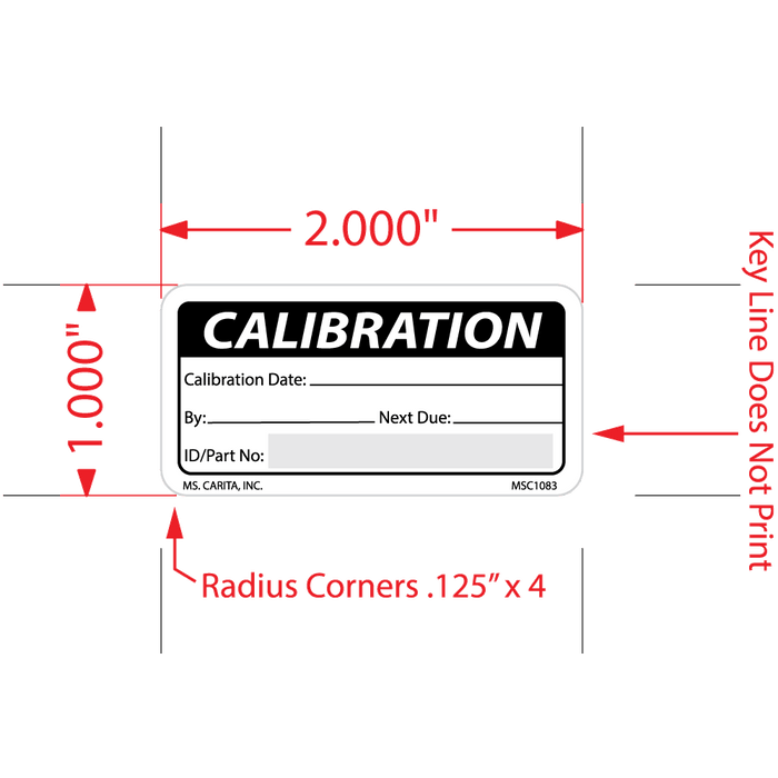 Calibration Labels - 1 Inch x 2 Inch, 1000 per Roll