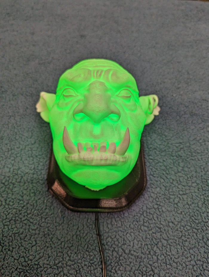 Cave Troll Head Wall Trophy Lamp – 3D Printed LED Fantasy Decor