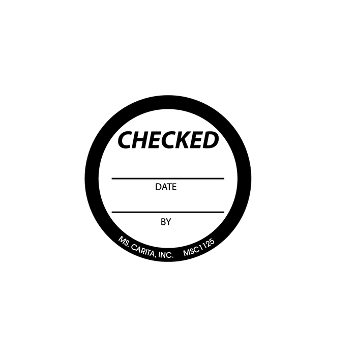 Checked Labels, 1.5 Inch, 1000 per Roll