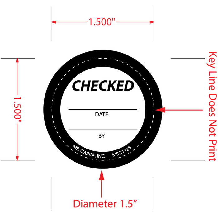 Checked Labels, 1.5 Inch, 1000 per Roll