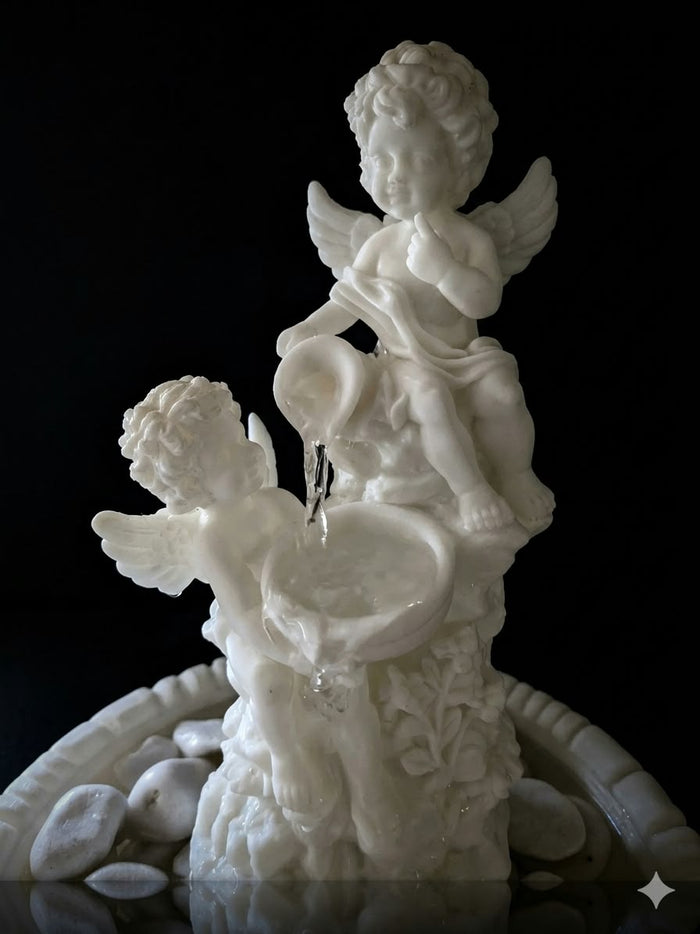 Cherub Angel Water Fountain, 3D Printed Indoor Tabletop Fountain, Romantic Angel Home Decor, Decorative Water Feature
