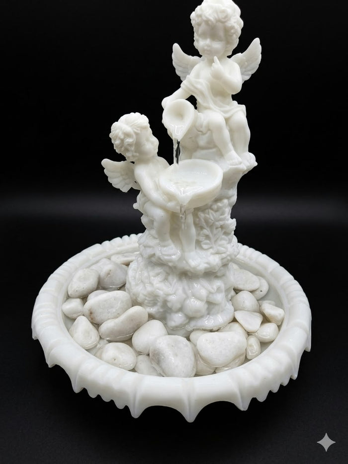 Cherub Angel Water Fountain, 3D Printed Indoor Tabletop Fountain, Romantic Angel Home Decor, Decorative Water Feature