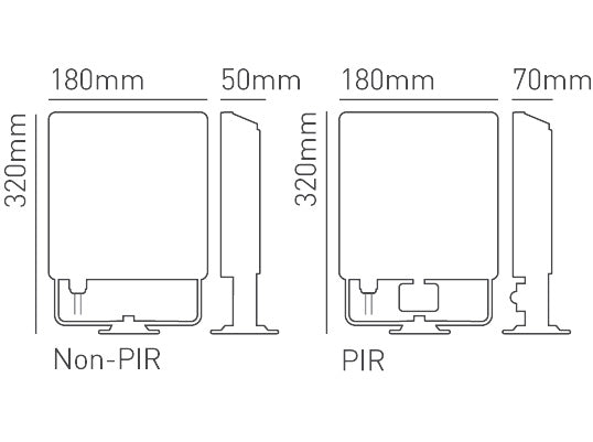 Collingwood Colour Switchable PIR LED Floodlights, 50W (FL05BPCS)