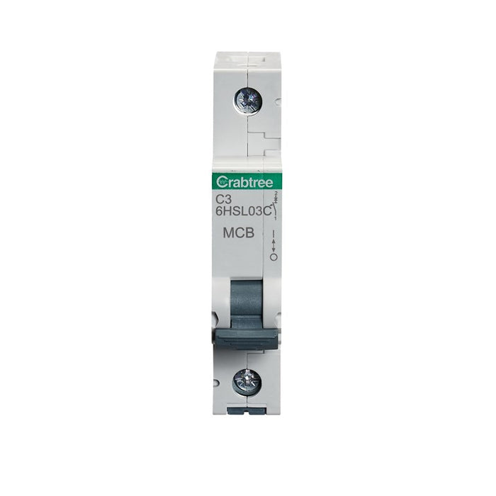 Crabtree 6HSL03C 3A SP MCB Type C 10kA