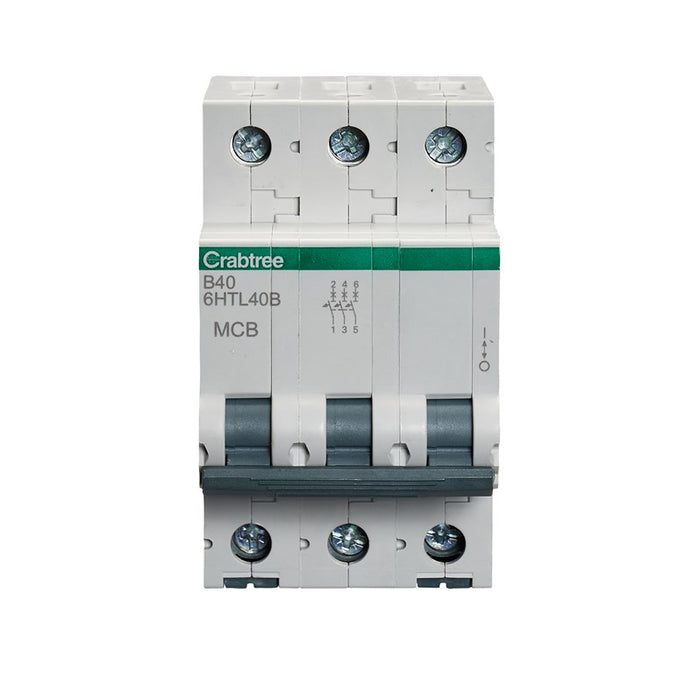 Crabtree 6HTL40B 40A TP MCB Type B 10kA