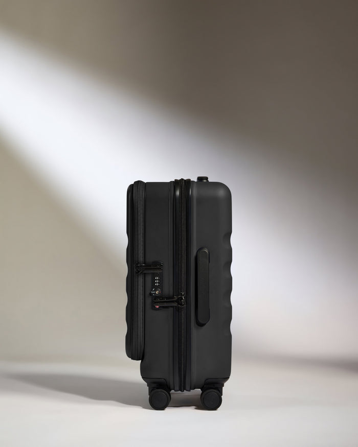 Dual Opening Carry-On Luggage in Black - Icon Stripe