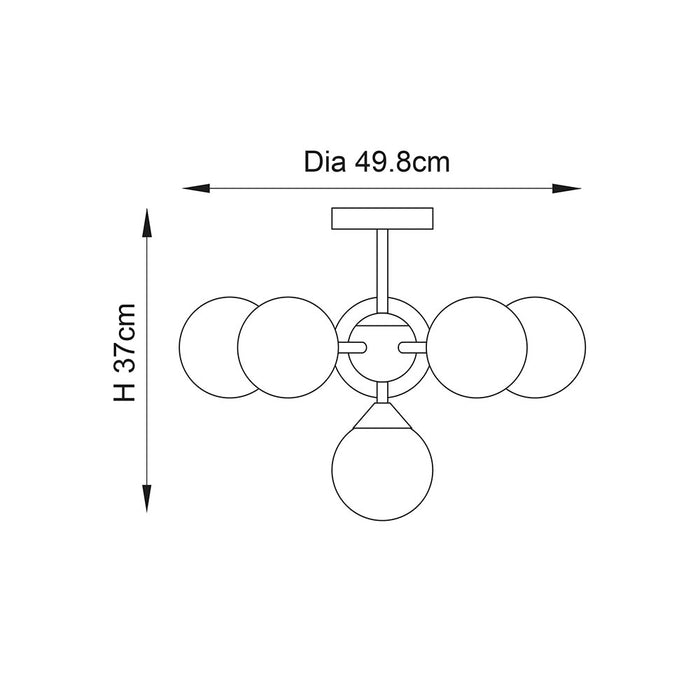 Endon 76501 Oscar 6-Light Semi Flush - Elegant Lighting Solution for High-End Interiors
