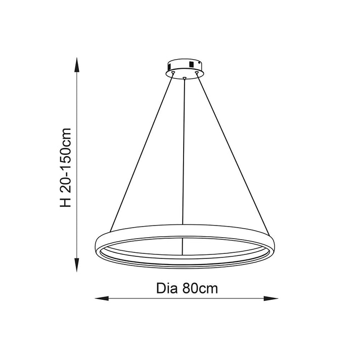 Endon 80629 Staten 1-Light Pendant - Stylish Modern Ceiling Light