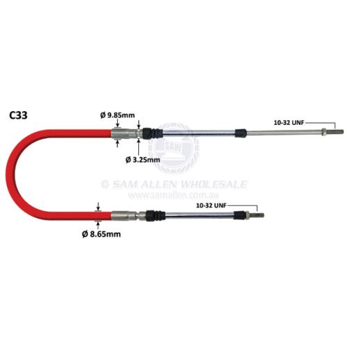 ENGINE CONTROL CABLES - C33 Various Sizes - Bosuns Boat
