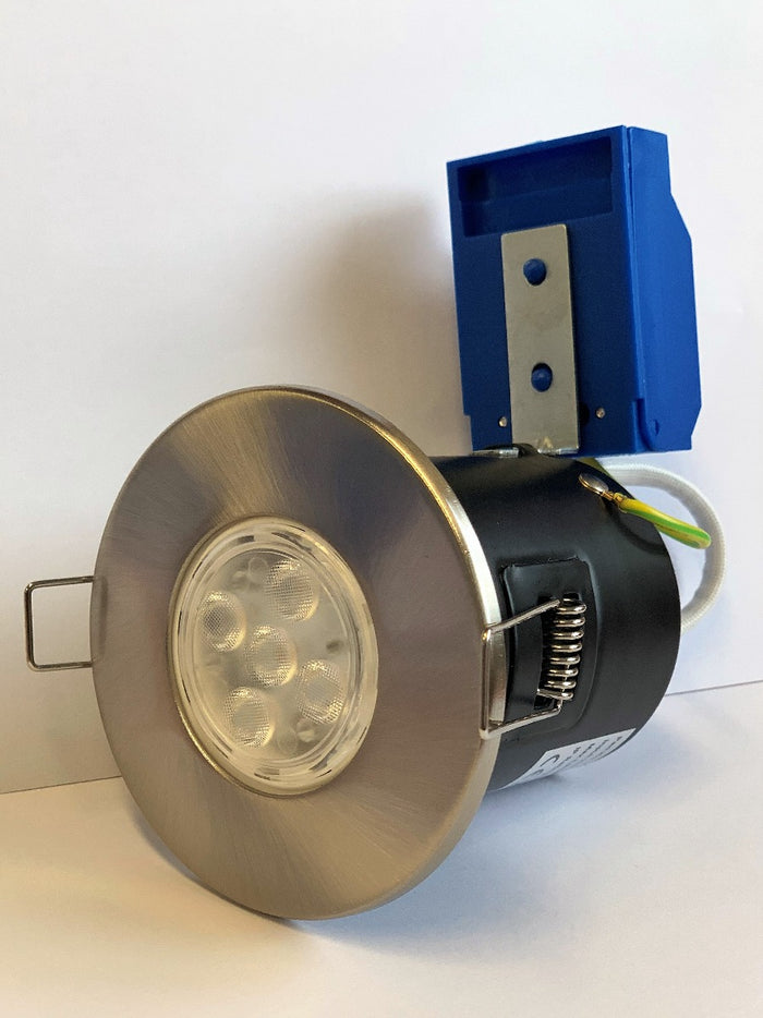 FC-iPro IP20 Fixed GU10 Fire-Rated Downlight in Brushed Chrome Finish