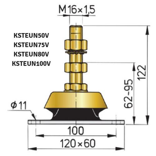 Flexible Engine Mounting - Type K100V - Max Load: 100kg