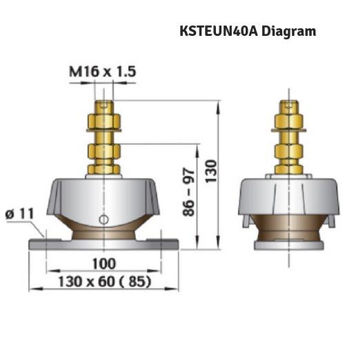 Flexible Engine Mounting - Type K40A - Max Load: 40kg