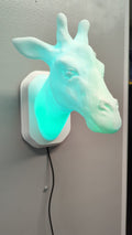 Giraffe Head Wall Trophy Lamp – 3D Printed LED Wildlife Decor