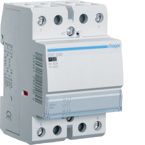 Hager ESC240 40A, 2-NO Contactor