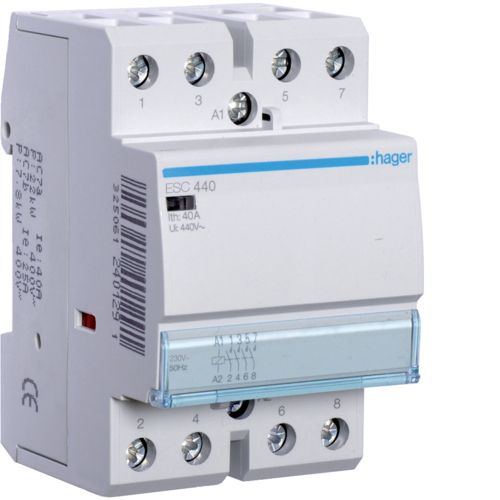 Hager ESC440 40A, 4-NO Contactor