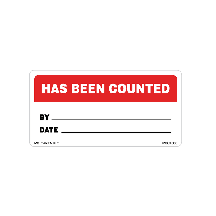 Has Been Counted Labels, 2 Inches x 4 Inches, 500 per Roll