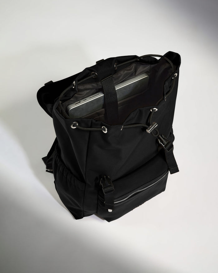 Icon Drawstring Backpack in Black