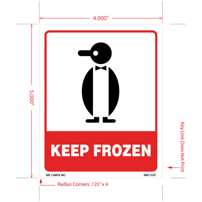 Keep Frozen Labels, 5 Inches x 4 Inches, 500 per Roll