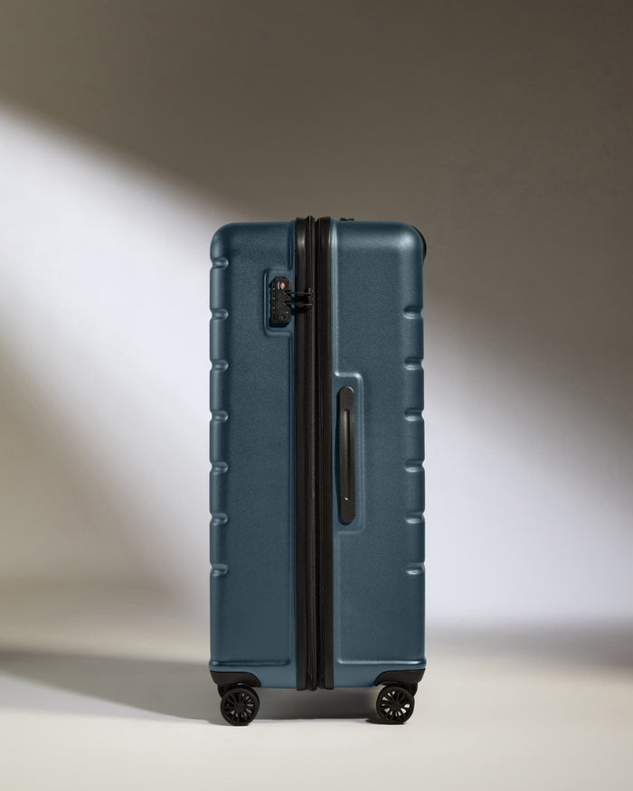 Large Luggage in Blue Gray - Logo