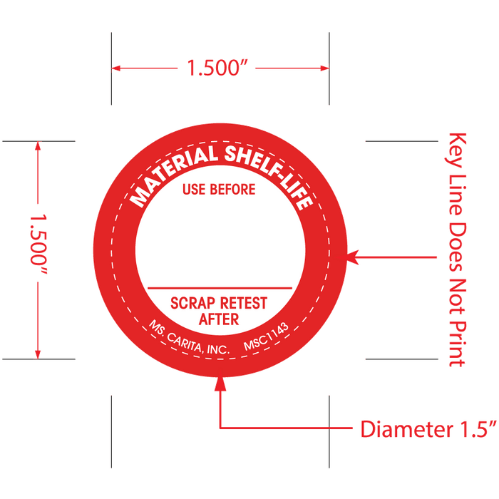 Material Shelf-Life Labels, 1.5 Inch, 1000 per Roll