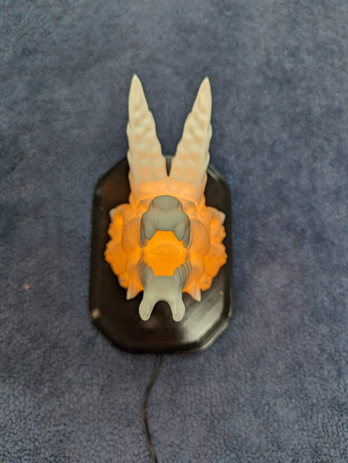 Monster Hunter Zinogre Inspired Wall Trophy Lamp – 3D Printed LED Gaming Decor