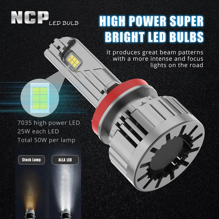NCP H7 CANBus LED Headlights Bulbs | High, Low Beam Replacement -Alla Lighting