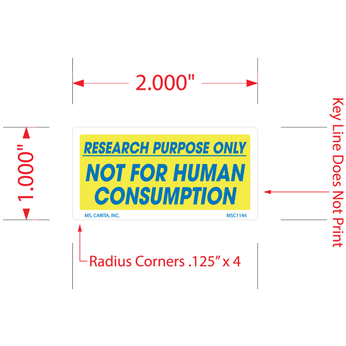 Not For Human Consumption Labels, 1 Inch x 2 Inch, 1000 Labels