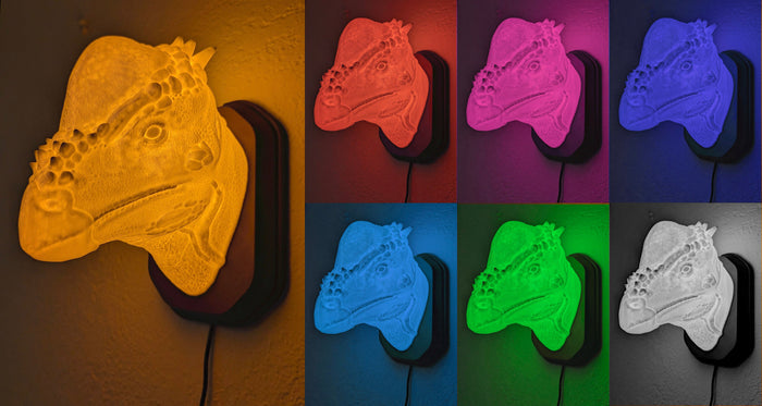 Pachycephalosaurus Head Wall Trophy Lamp – 3D Printed LED Dinosaur Decor