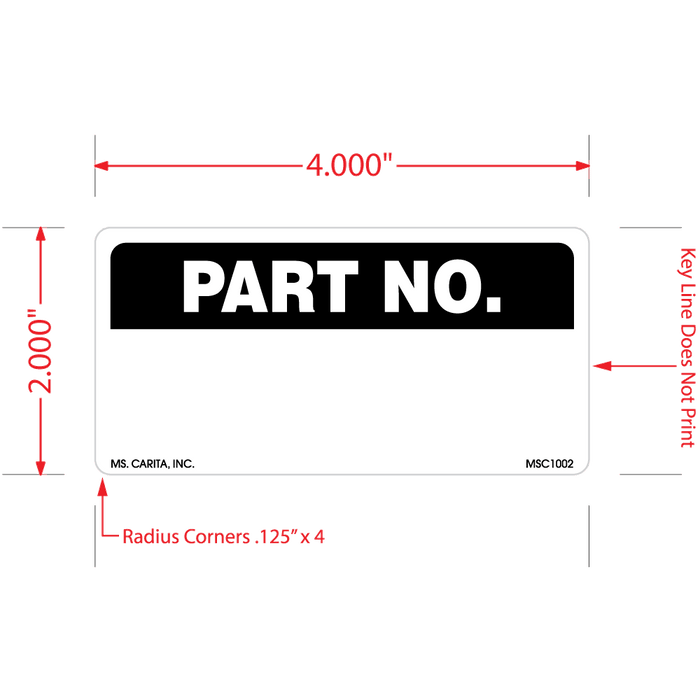 Part Number Labels, 2 Inches x 4 Inches, 500 per Roll