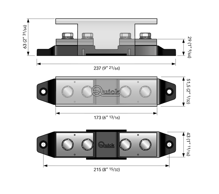 Quick TFH6 Fuse Holder 600A - Bosuns Boat