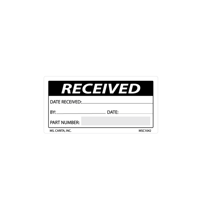 Received Labels, 2 Inch x 4 Inch, 1000 per Roll