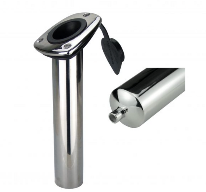 Reelax STD S/S Rod Holder with Insert and Cap with Drain
