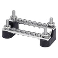 Relaxn 12-48V Heavy-Duty Stepped Buss Bar w/ Cover - 2 x 6 Way 4 Stud - 94(L) x 75(W) x 40(H)mm