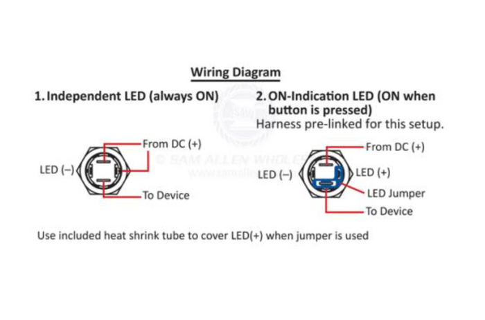 RELAXN 20A PUSH BUTTON SWITCHES - STAINLESS STEEL - Bosuns Boat