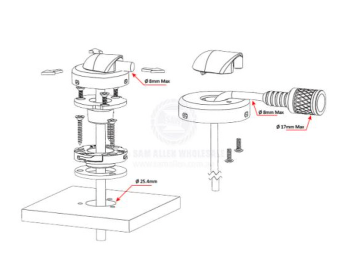 CABLE GLAND - STAINLESS STEEL - SUIT MAX 8mm - Bosuns Boat