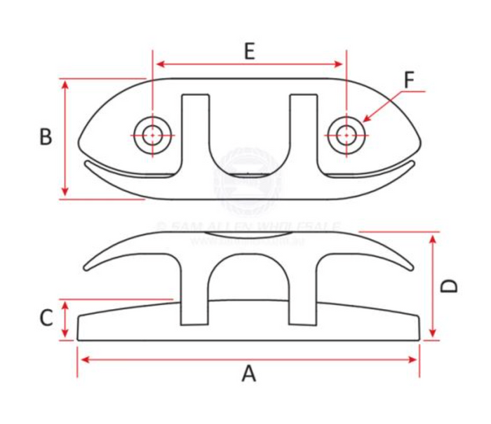RELAXN CLEATS - FOLD DOWN - SURFACE MOUNT - STAINLESS STEEL