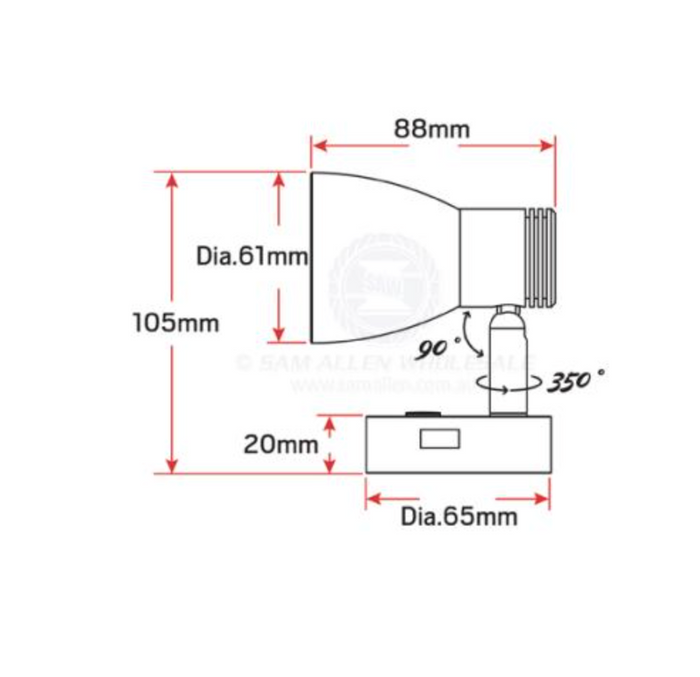 RELAXN LED - BULKHEAD READING LIGHT - DIMMABLE - USB CHARGER