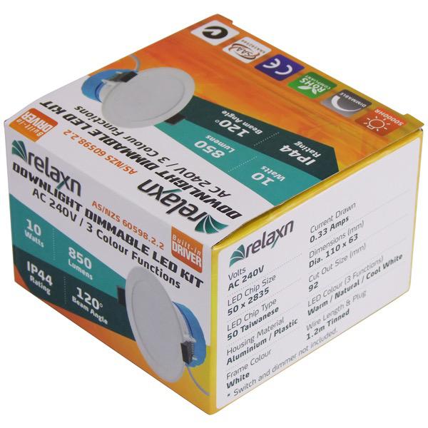RELAXN LED Down Light Kit 240V AC 10W - Recessed