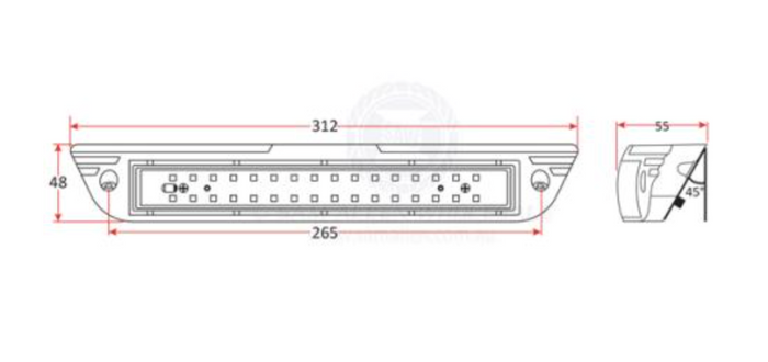 Relaxn light LED flood 312mm surface mount white/amber 9-32v 30W black