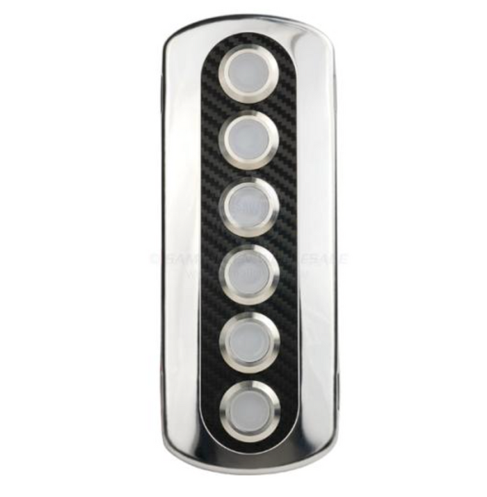 RELAXN PUSH BUTTON SWITCH PANELS - CARBON FIBRE VINYL WITH S/S BEZEL