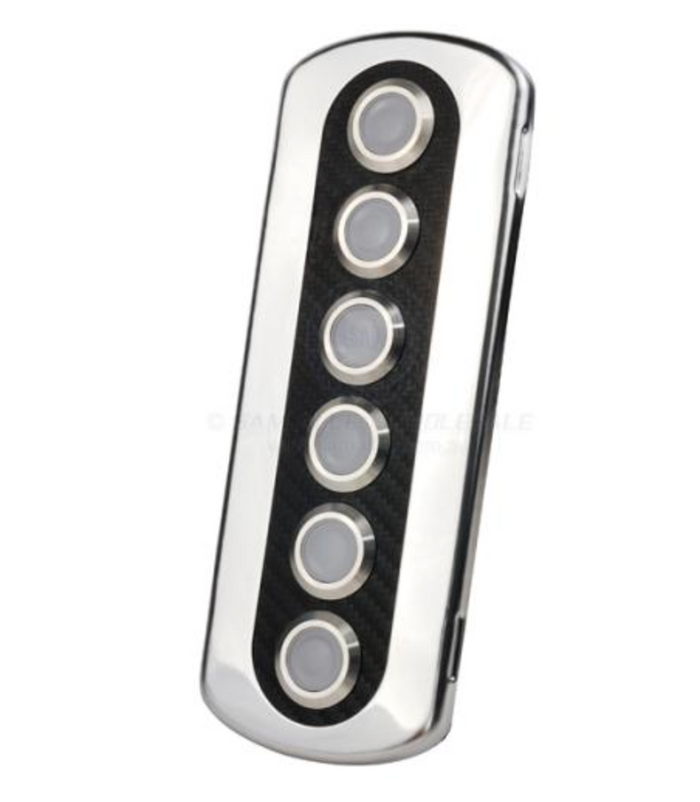 RELAXN PUSH BUTTON SWITCH PANELS - CARBON FIBRE VINYL WITH S/S BEZEL