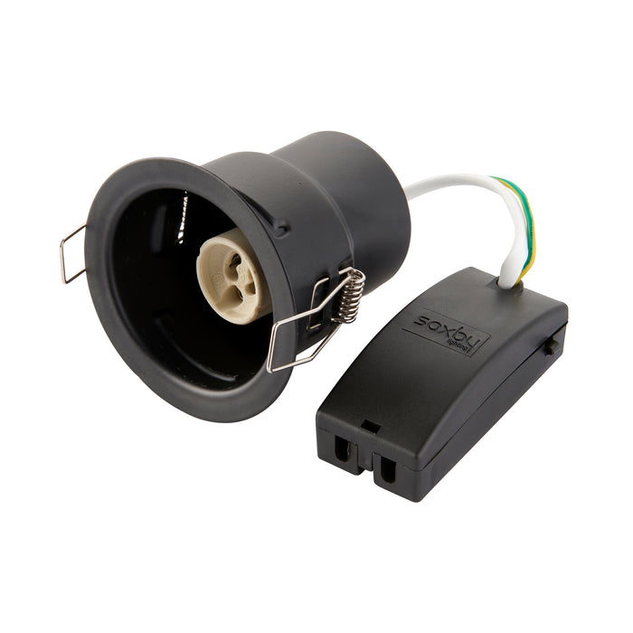 Saxby ShieldONE Tilt/Adjustable, Fire-Rated, Dimmable GU10 Downlight in Matt Black
