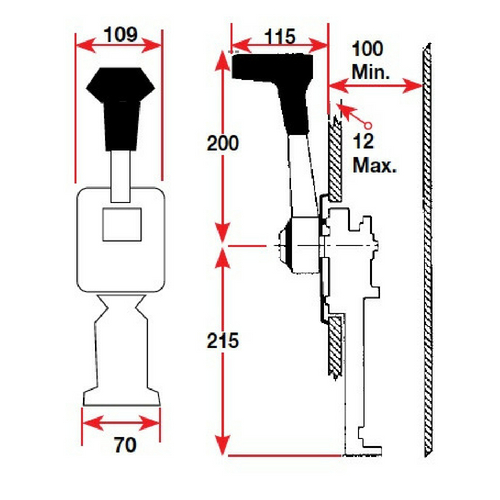 SeaStar Side Mount Control - B700SM - Standard Control