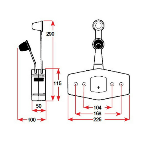 SeaStar Side Mount Control - Economy side mount control