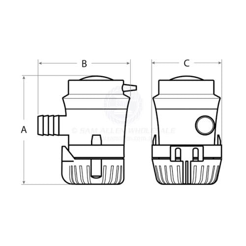 Shurflo compact submersible bilge pump 500/700/1000 GPH